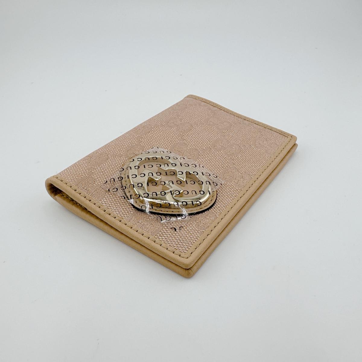 GUCCI name card holder 251848 canvas beige WG Canvas