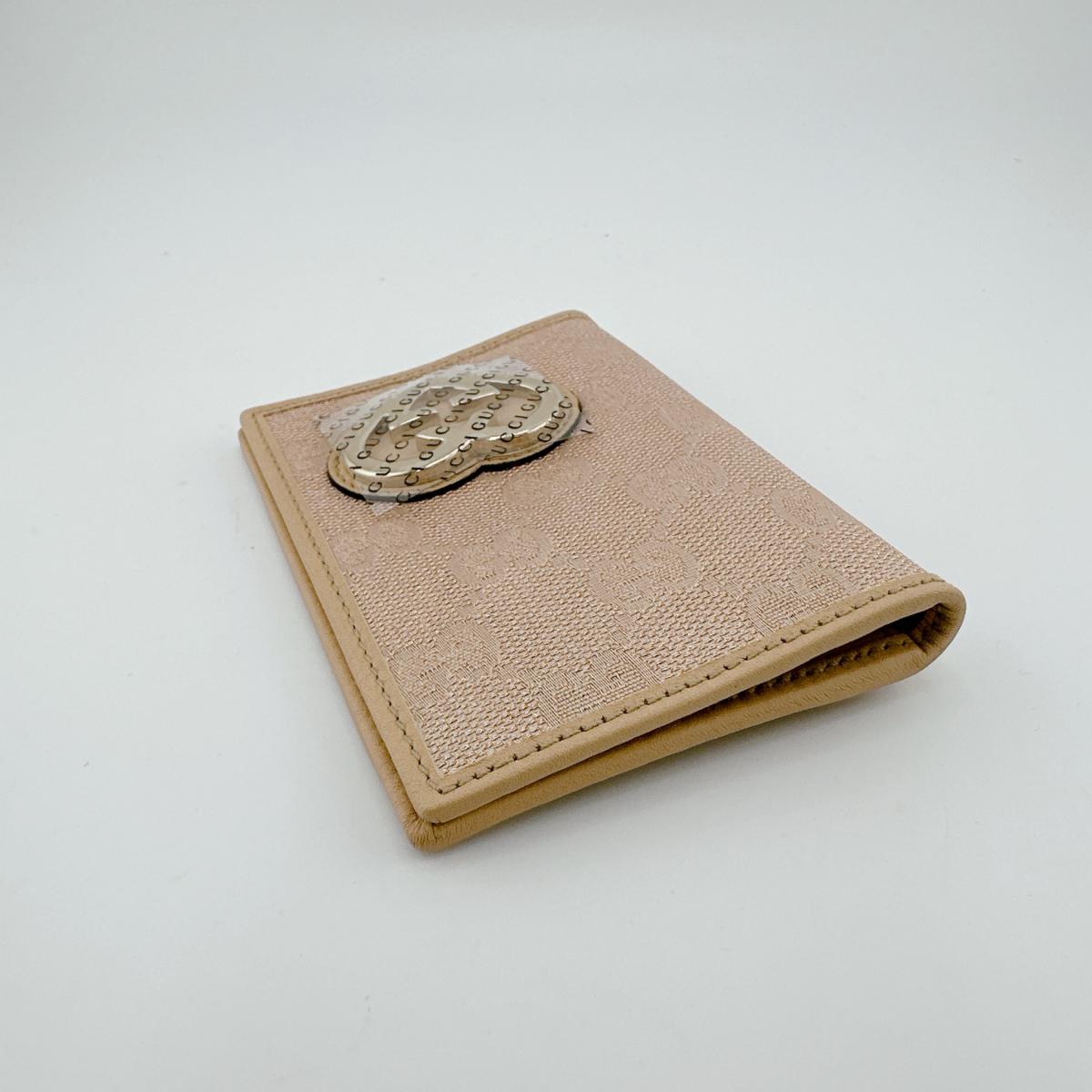 GUCCI name card holder 251848 canvas beige WG Canvas