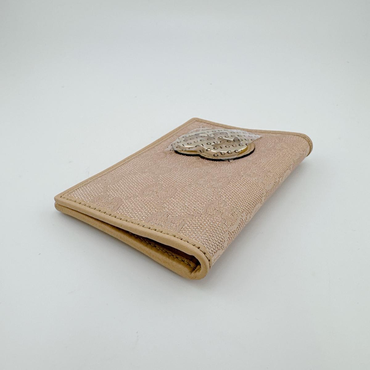 GUCCI name card holder 251848 canvas beige WG Canvas