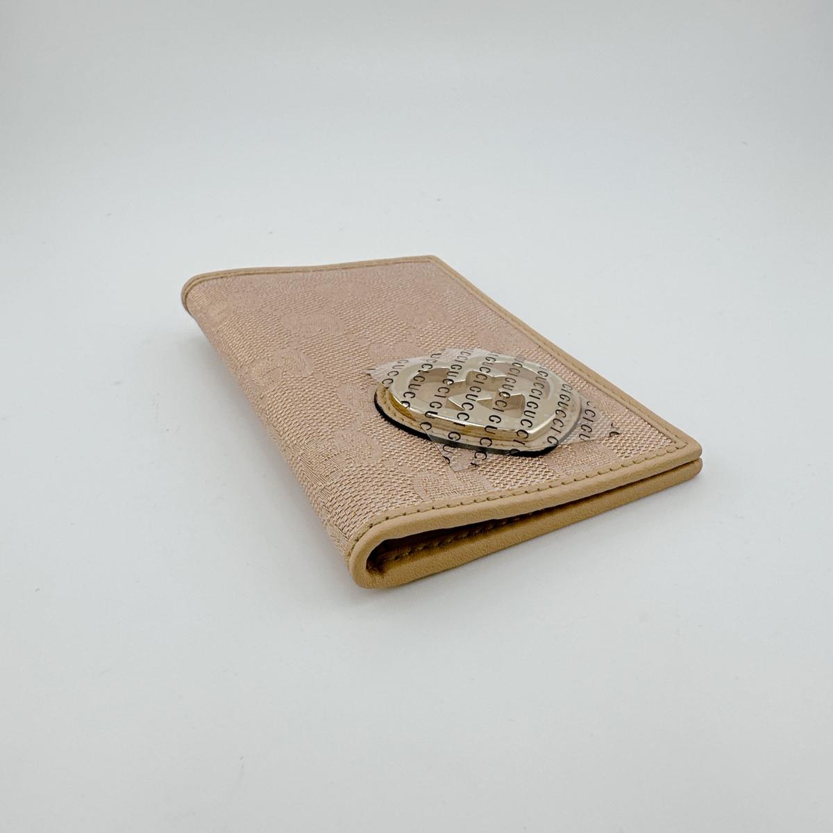 GUCCI name card holder 251848 canvas beige WG Canvas