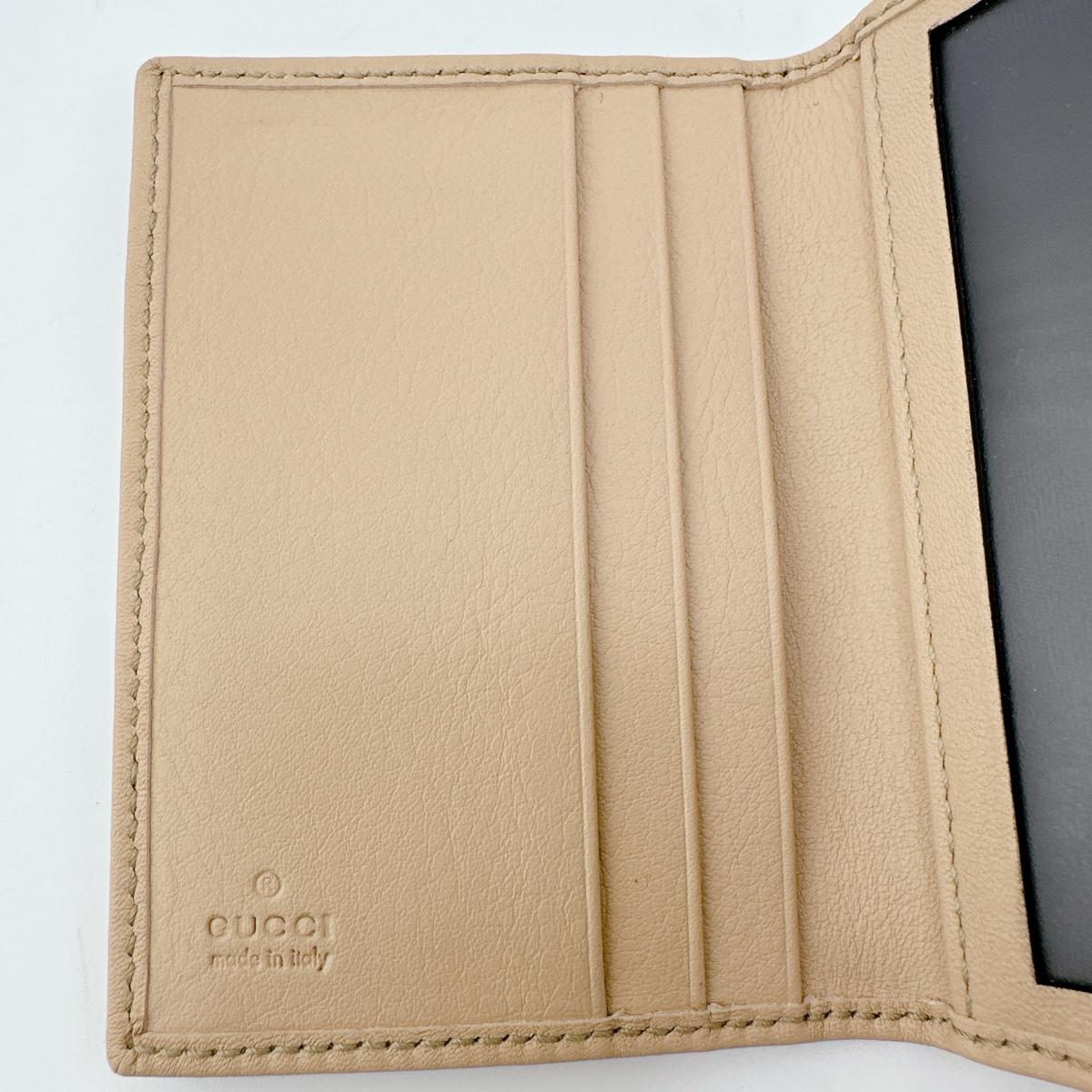 GUCCI name card holder 251848 canvas beige WG Canvas