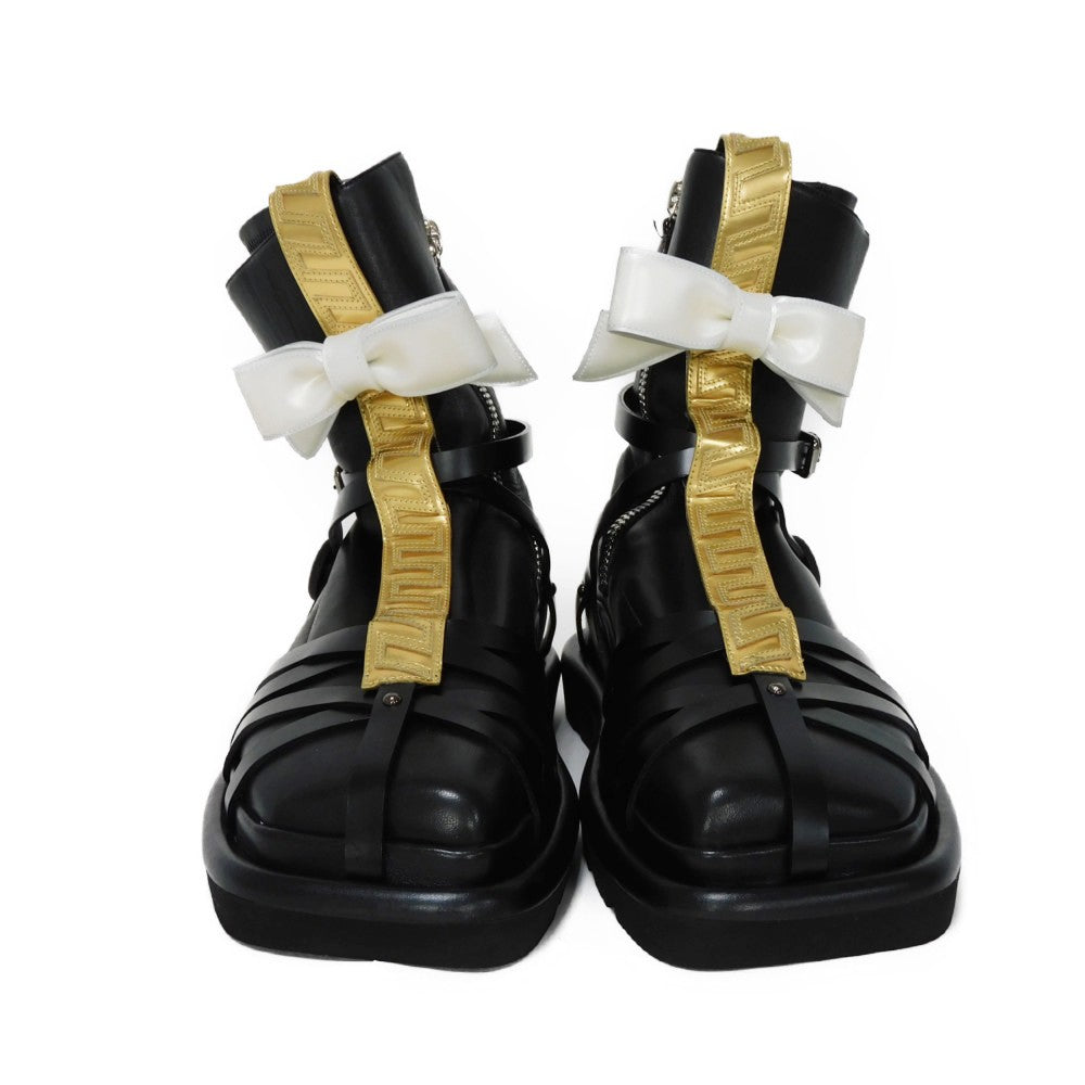 LOUIS VUITTON boots 1A9C0F Lamb leather x calf leather Noir Monogram Square Pillow Line 39