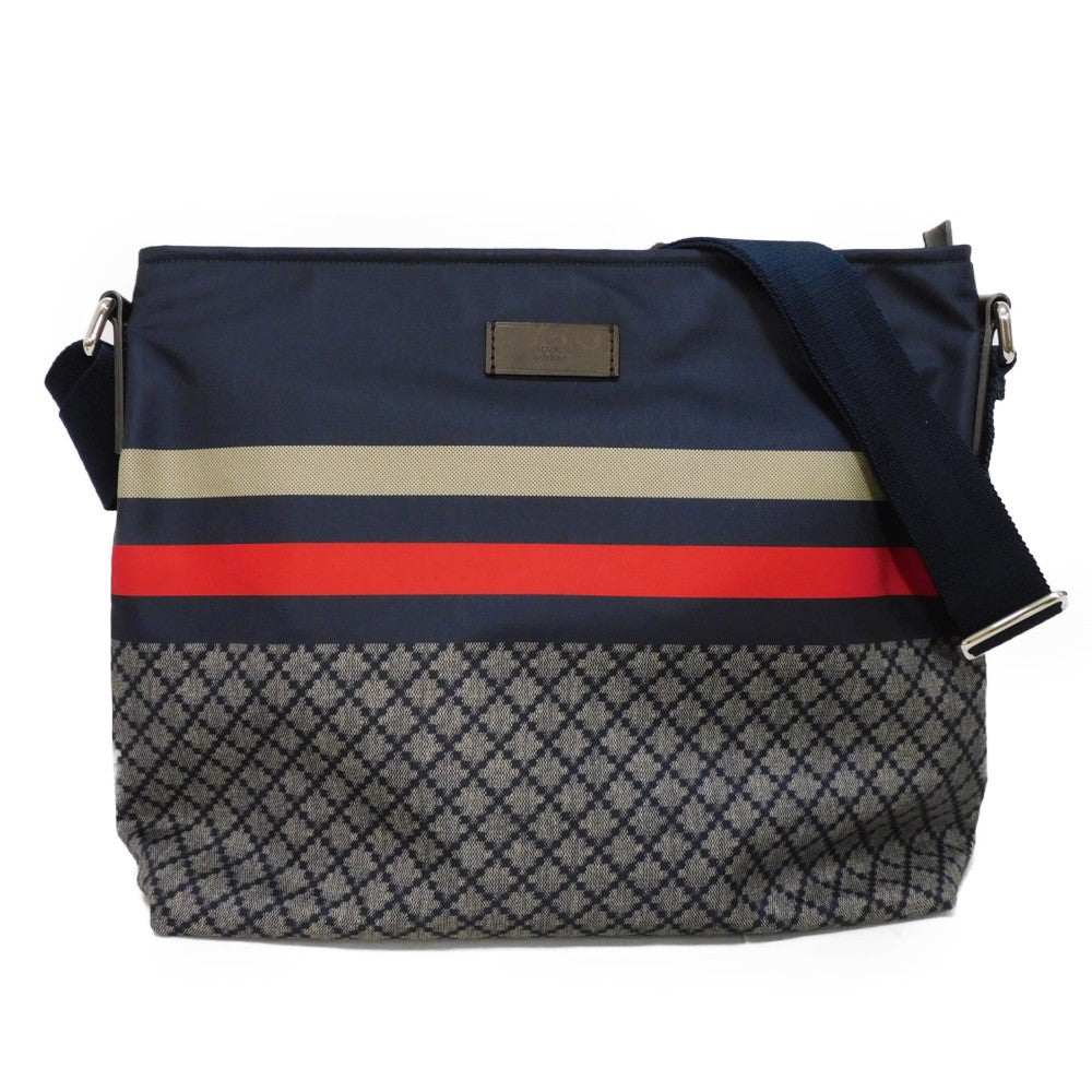 GUCCI Shoulder Bag 270410 F951N 8611 Nylon Navy x red web Diamante Messenger Bag