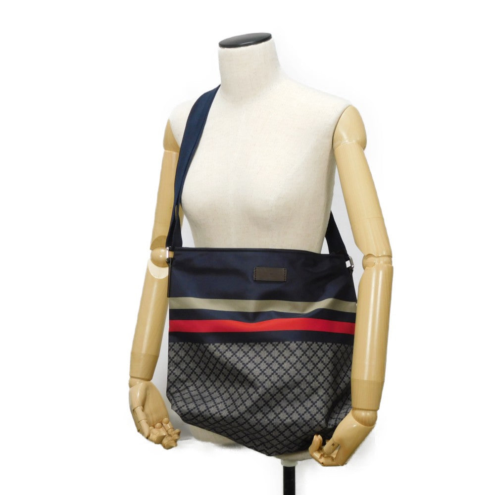 GUCCI Shoulder Bag 270410 F951N 8611 Nylon Navy x red web Diamante Messenger Bag