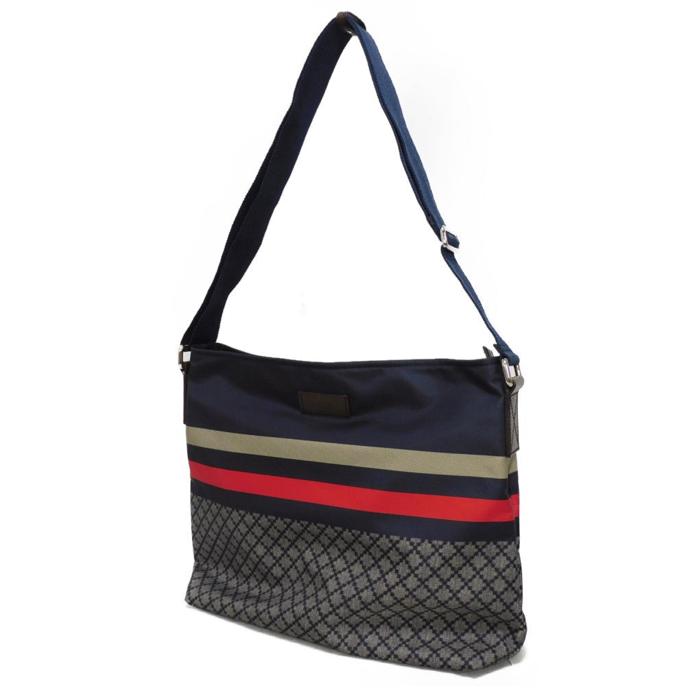 GUCCI Shoulder Bag 270410 F951N 8611 Nylon Navy x red web Diamante Messenger Bag