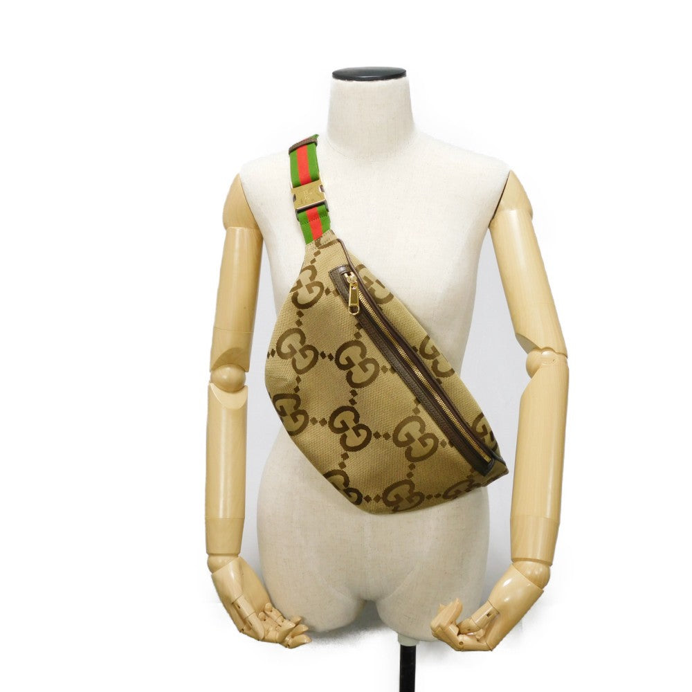 GUCCI Sling bag 696031 UKMDG 2570 Jumbo GG canvas beige Jumbo GG Canvas belt bag