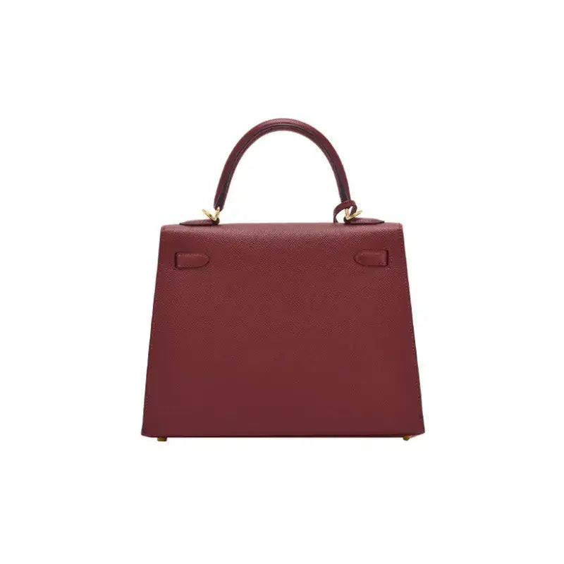 HERMES Kelly  red Togo leather Bag Handbag (25,28) gold hardware