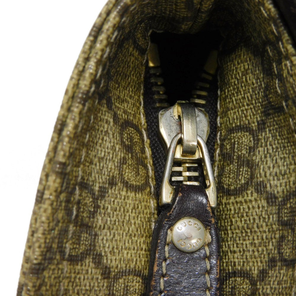 GUCCI Shoulder Bag 201538 GG Plus Canvas (PVC-coated) x Calfskin Leather beige GG plus Mini messenger bag