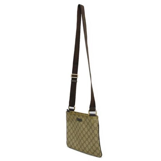 GUCCI Shoulder Bag 201538 GG Plus Canvas (PVC-coated) x Calfskin Leather beige GG plus Mini messenger bag