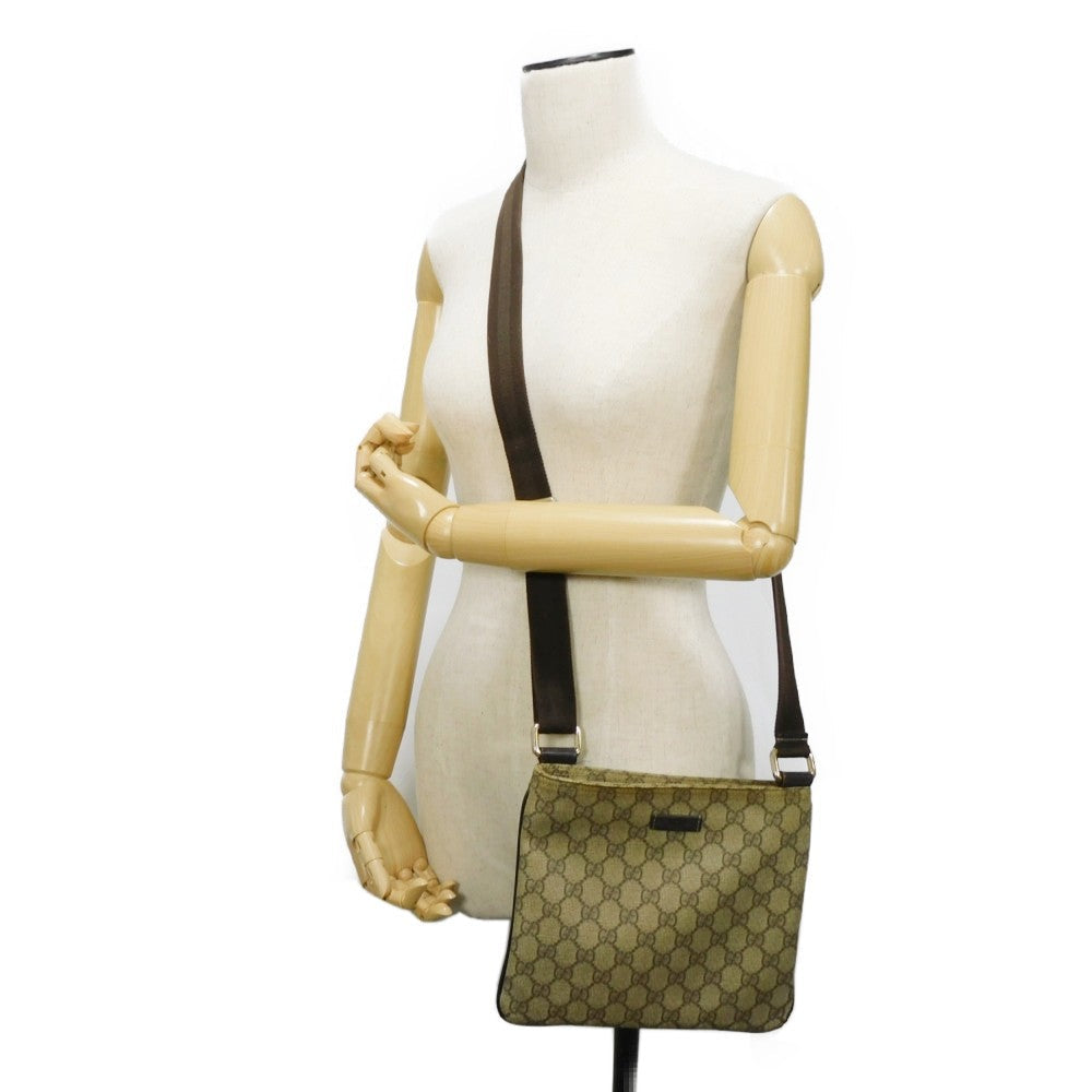 GUCCI Shoulder Bag 201538 GG Plus Canvas (PVC-coated) x Calfskin Leather beige GG plus Mini messenger bag