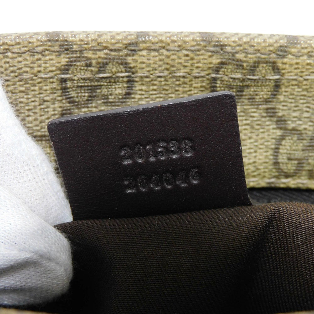 GUCCI Shoulder Bag 201538 GG Plus Canvas (PVC-coated) x Calfskin Leather beige GG plus Mini messenger bag