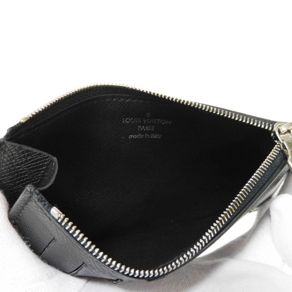LOUIS VUITTON Coin case M62914 Taiga leather (embossed) Noir Taiga Coin card holder