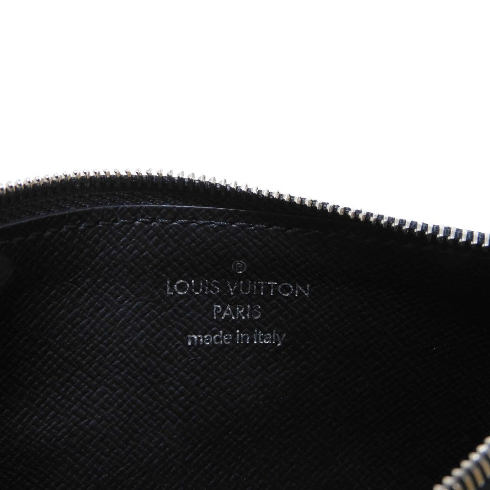 LOUIS VUITTON Coin case M62914 Taiga leather (embossed) Noir Taiga Coin card holder