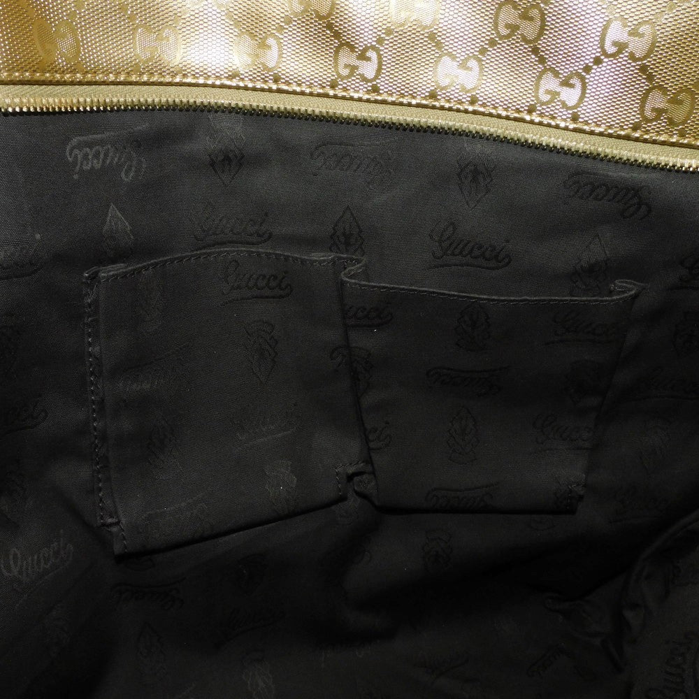 GUCCI Tote Bag 211120 GG Imprime Canvas (PVC coating) Metallic gold Logo embossing GG Imprime Large Tote