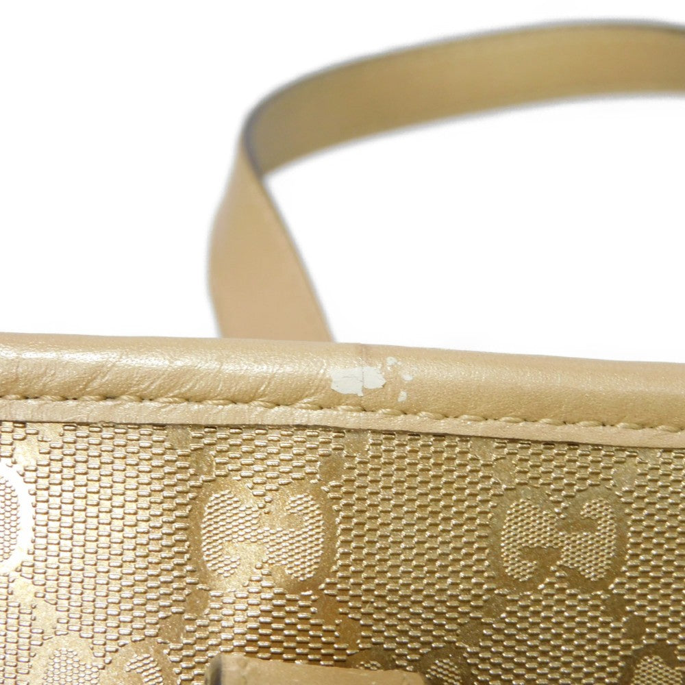 GUCCI Tote Bag 211120 GG Imprime Canvas (PVC coating) Metallic gold Logo embossing GG Imprime Large Tote