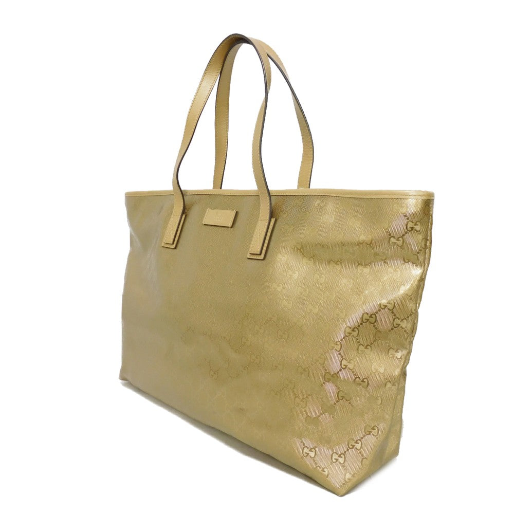 GUCCI Tote Bag 211120 GG Imprime Canvas (PVC coating) Metallic gold Logo embossing GG Imprime Large Tote