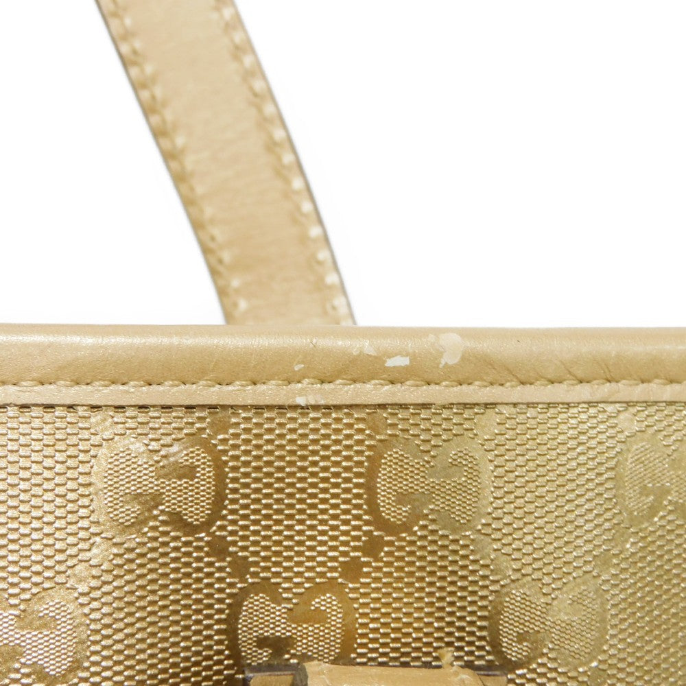 GUCCI Tote Bag 211120 GG Imprime Canvas (PVC coating) Metallic gold Logo embossing GG Imprime Large Tote