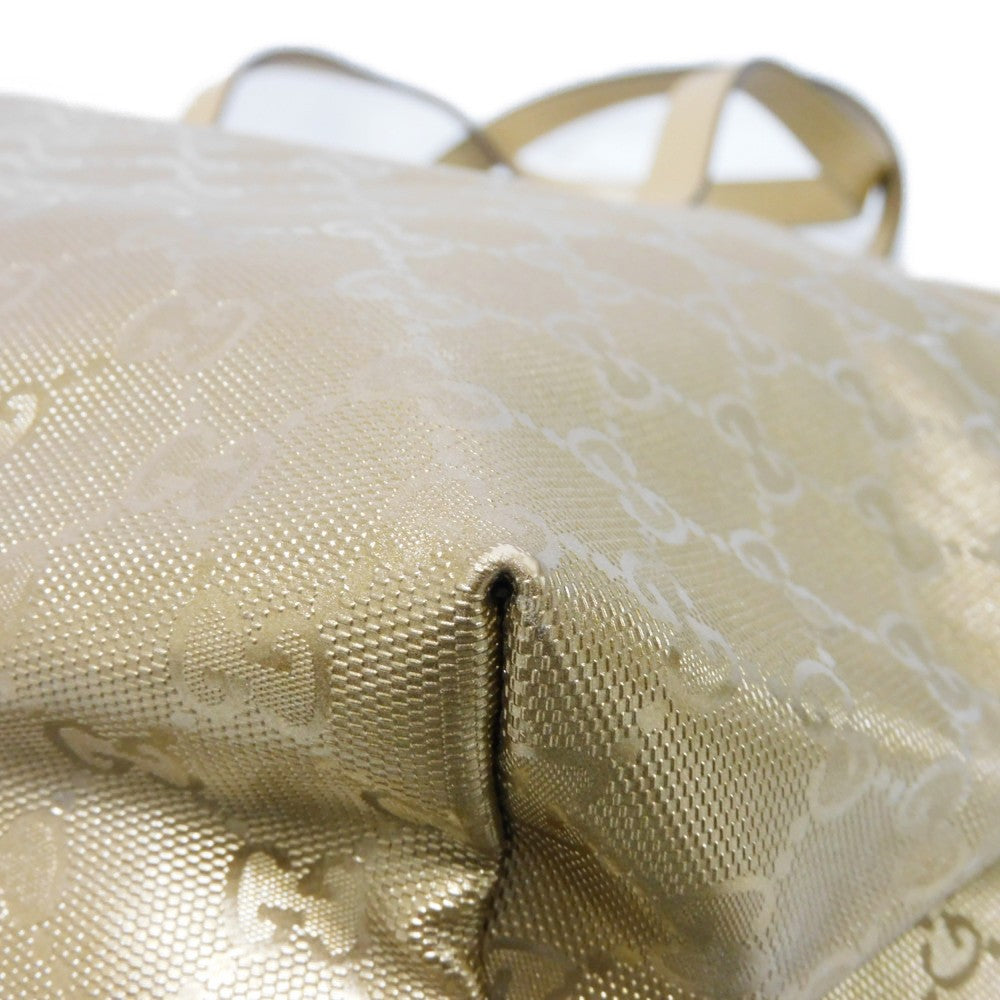 GUCCI Tote Bag 211120 GG Imprime Canvas (PVC coating) Metallic gold Logo embossing GG Imprime Large Tote