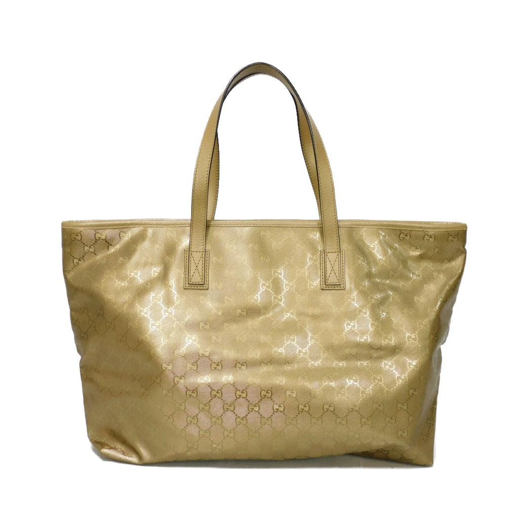 GUCCI Tote Bag 211120 GG Imprime Canvas (PVC coating) Metallic gold Logo embossing GG Imprime Large Tote