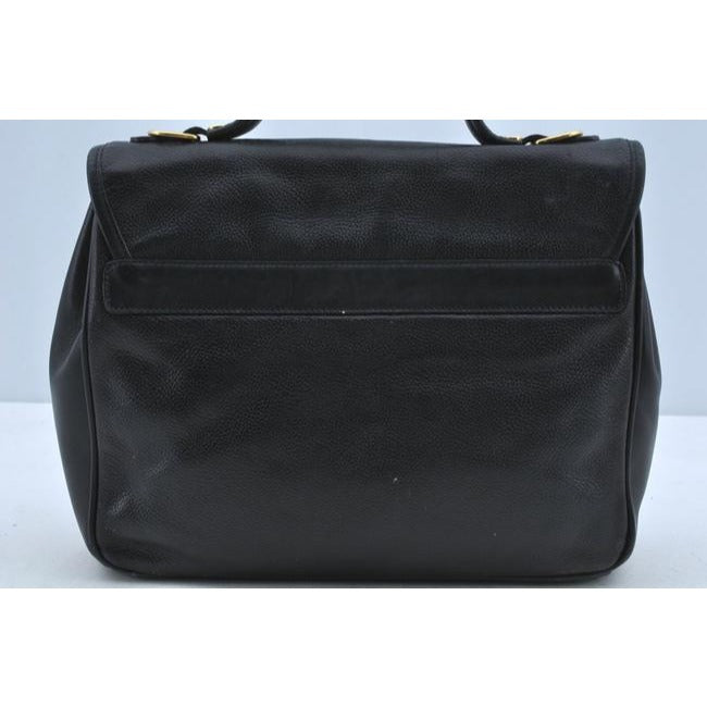 Gucci Padlock Bag Way Top Handle With Strap Black Smooth Leather Satchel