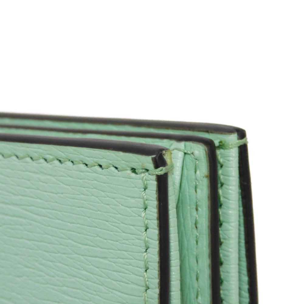 GUCCI Bifold Wallet 701009 U22AG 3067 Textured leather Mint green logo Bananya Compact Wallet