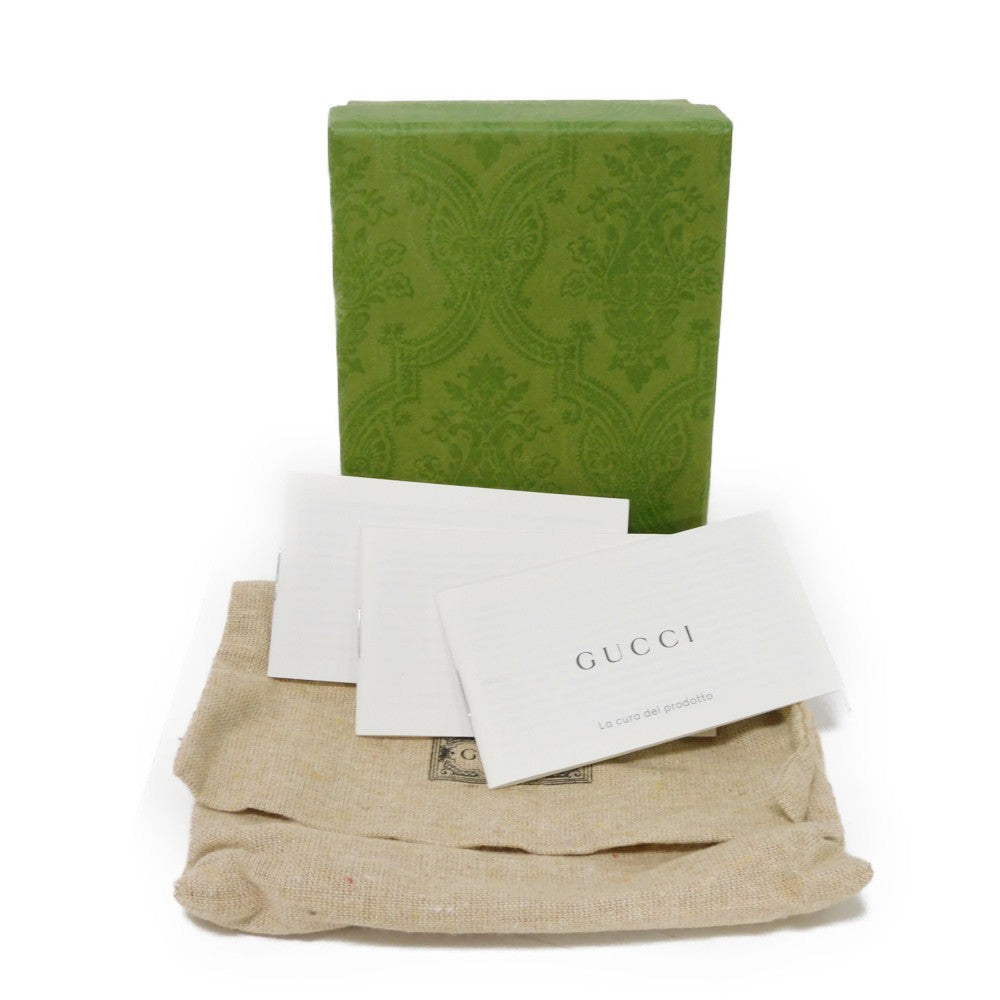 GUCCI Bifold Wallet 701009 U22AG 3067 Textured leather Mint green logo Bananya Compact Wallet