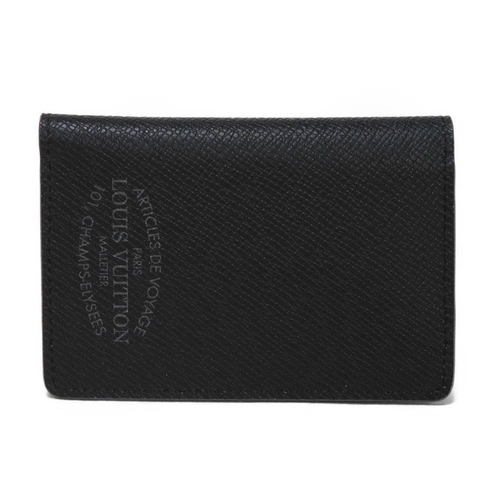 LOUIS VUITTON Card Case M30375 Taiga leather (embossed) Noir Taiga Organizer De Poch
