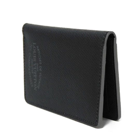 LOUIS VUITTON Card Case M30375 Taiga leather (embossed) Noir Taiga Organizer De Poch