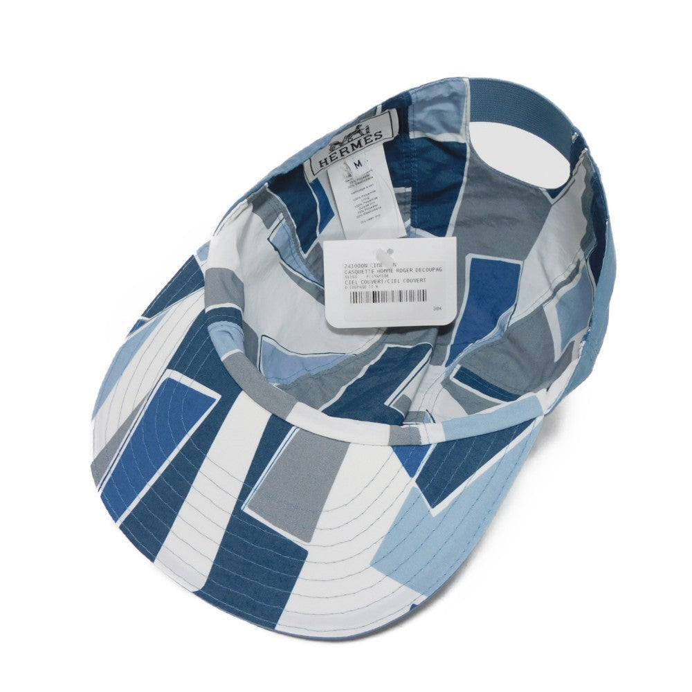 HERMES hat polyamide Ciel Couvert Decoupage de H Roger reversible newsboy cap