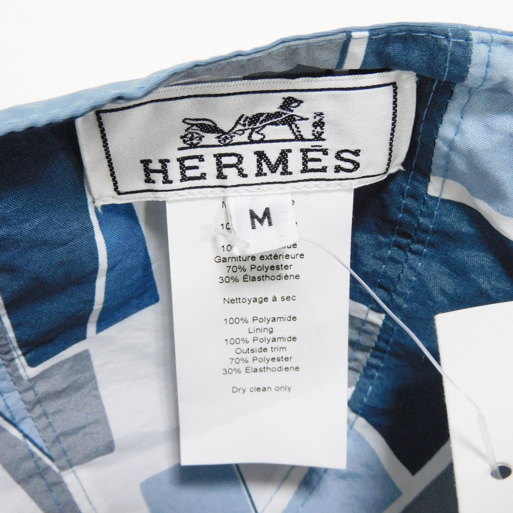 HERMES hat polyamide Ciel Couvert Decoupage de H Roger reversible newsboy cap