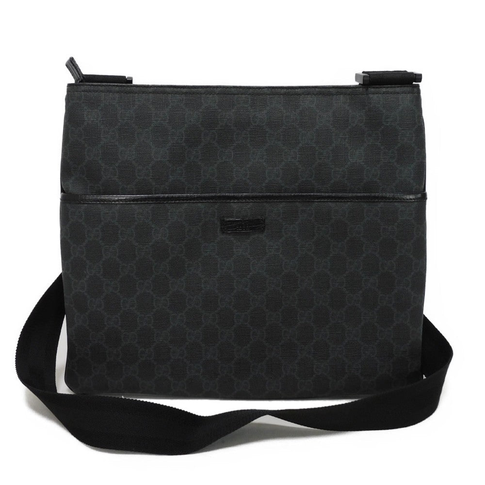 GUCCI Shoulder Bag 162904 GG Plus Canvas (PVC-coated) x Calfskin Leather black GG plus Medium messenger bag