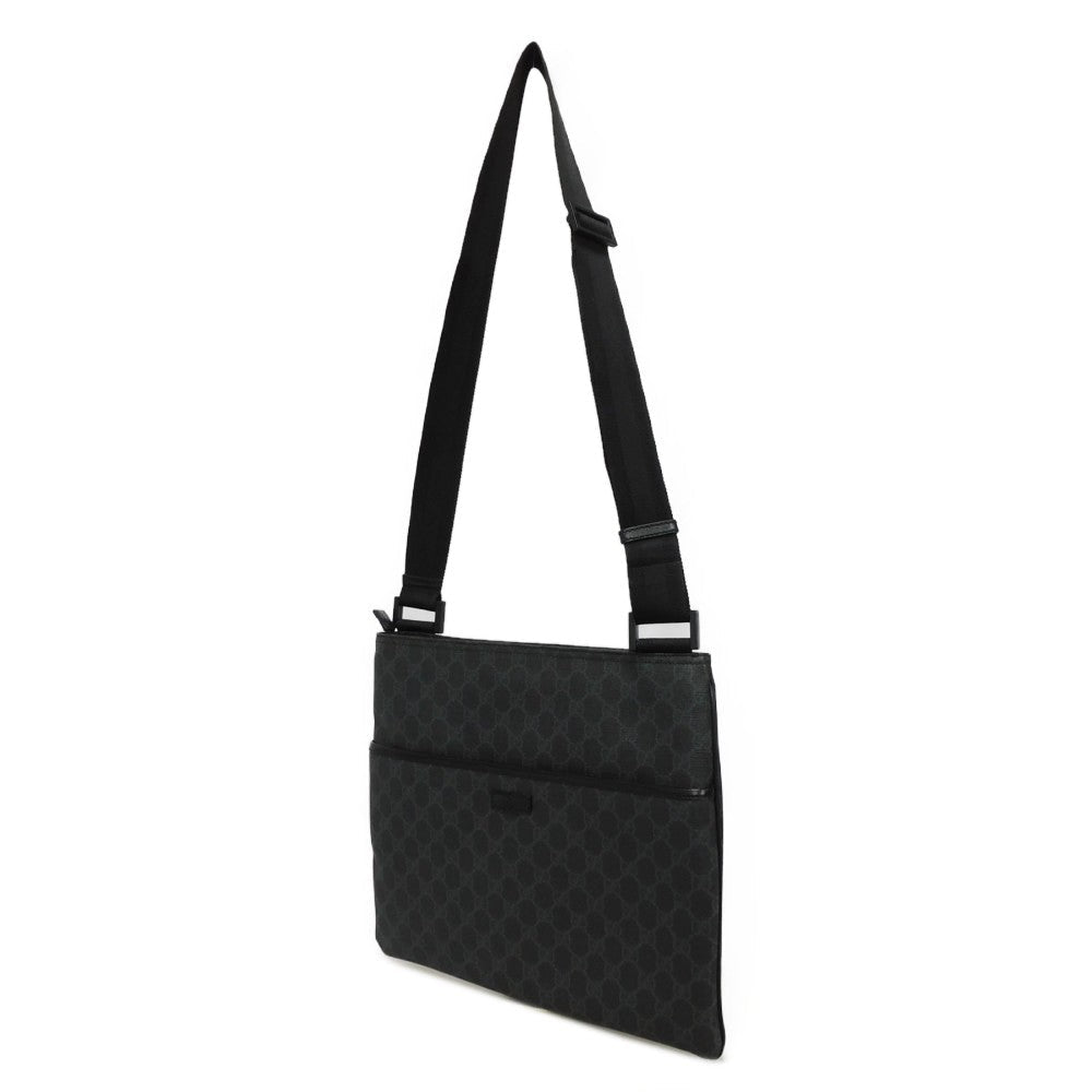 GUCCI Shoulder Bag 162904 GG Plus Canvas (PVC-coated) x Calfskin Leather black GG plus Medium messenger bag