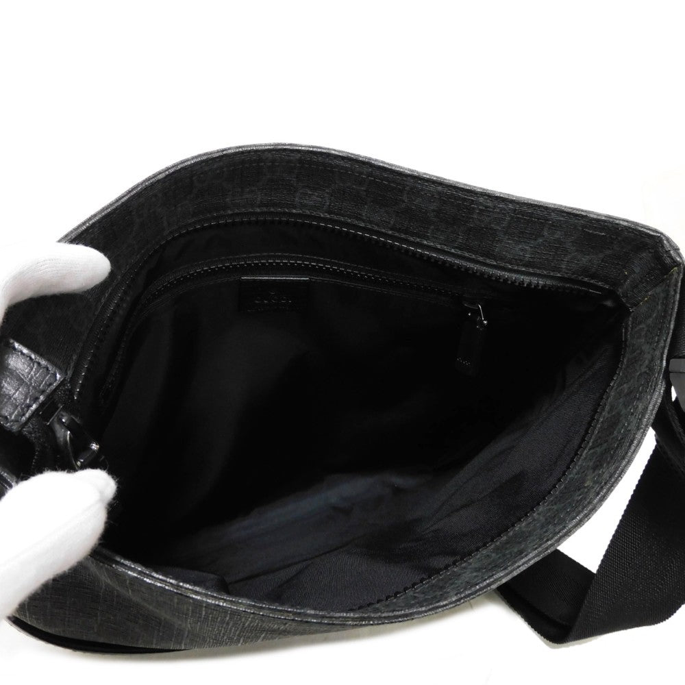 GUCCI Shoulder Bag 162904 GG Plus Canvas (PVC-coated) x Calfskin Leather black GG plus Medium messenger bag
