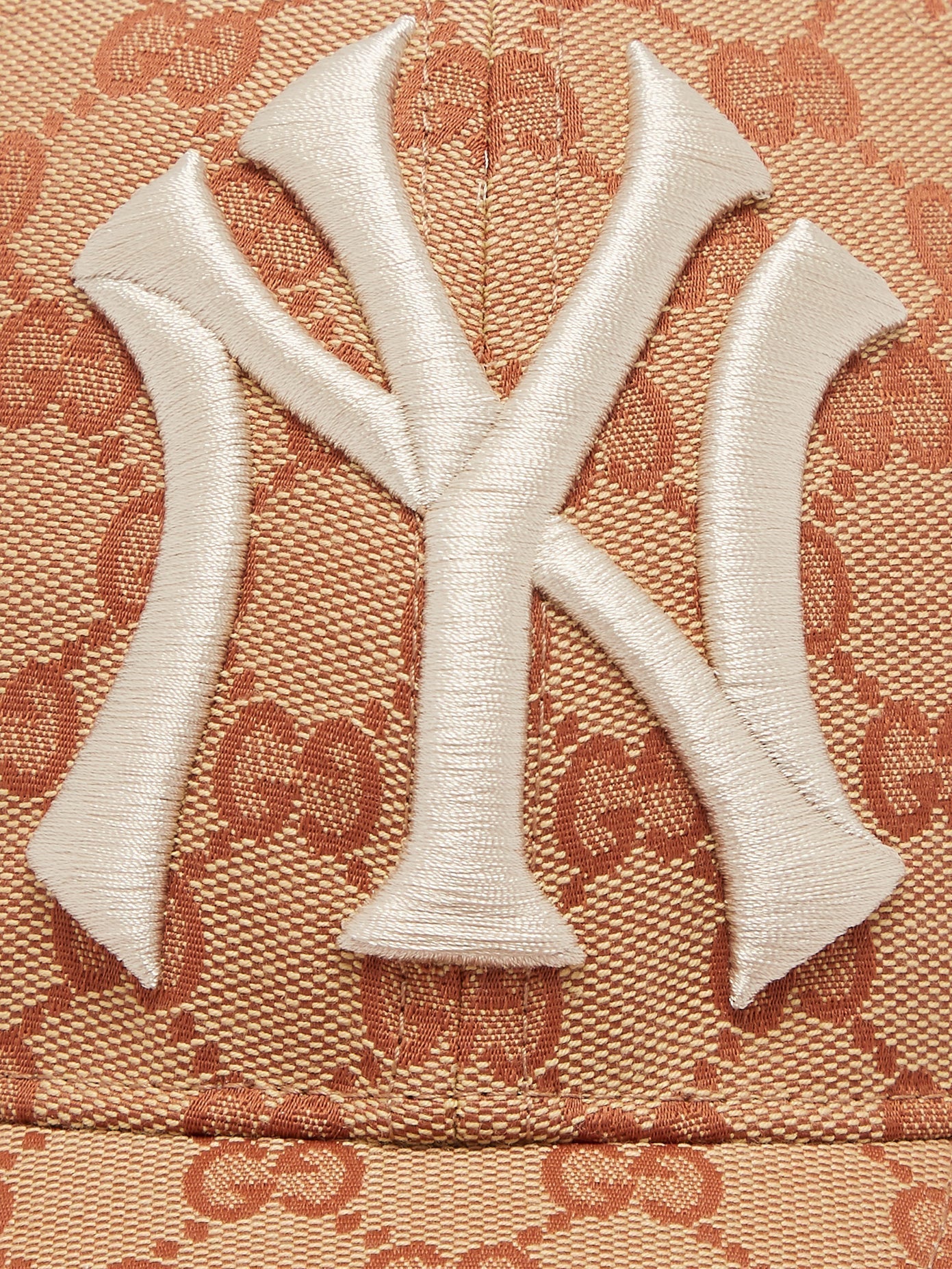 Gucci Monogram GG Baseball Cap With NY Yankees™ Patch In Beige