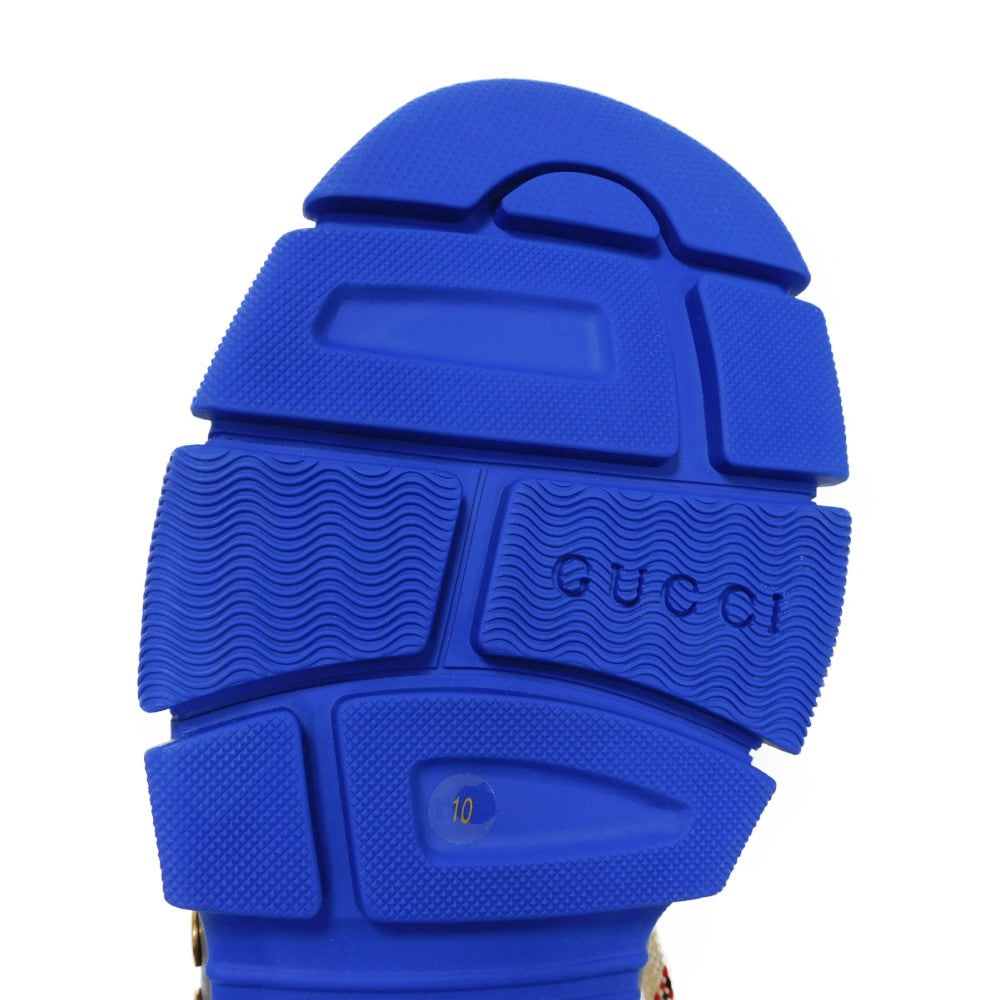 GUCCI sneakers 576048 1DZ10 1075 Calf leather x rubber Black x blue 10 Web Logo Dad Calfskin Black Blue Low Cut 11.4" Interlocking G Boatwreck mens 10 Used