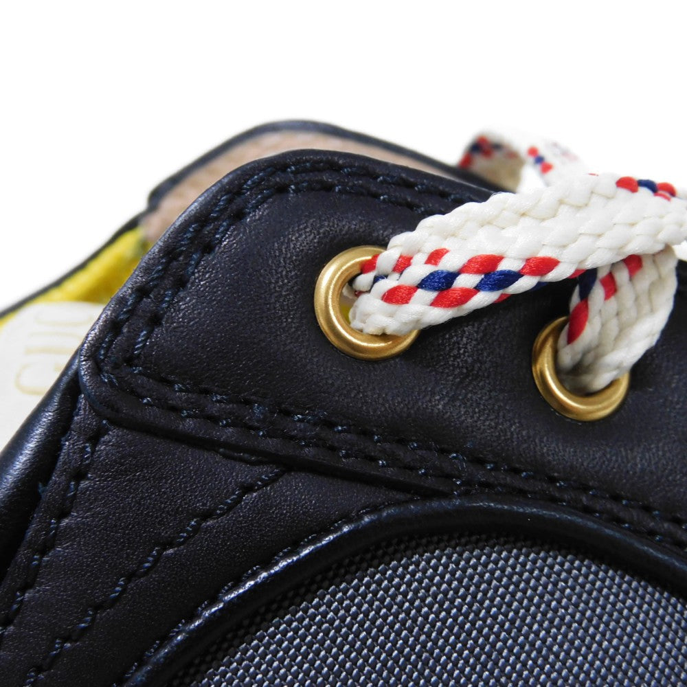 GUCCI sneakers 576048 1DZ10 1075 Calf leather x rubber Black x blue 10 Web Logo Dad Calfskin Black Blue Low Cut 11.4" Interlocking G Boatwreck mens 10 Used