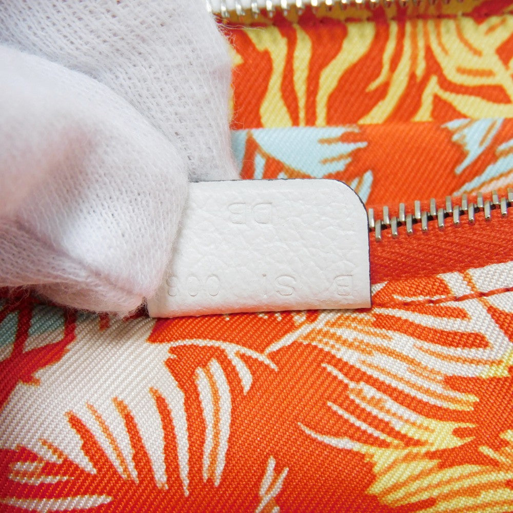 HERMES Long Wallet Purse Evercolor , Barenia New White Zip Around Giampaolopani Wild Azap Long Silk Inn Women Used