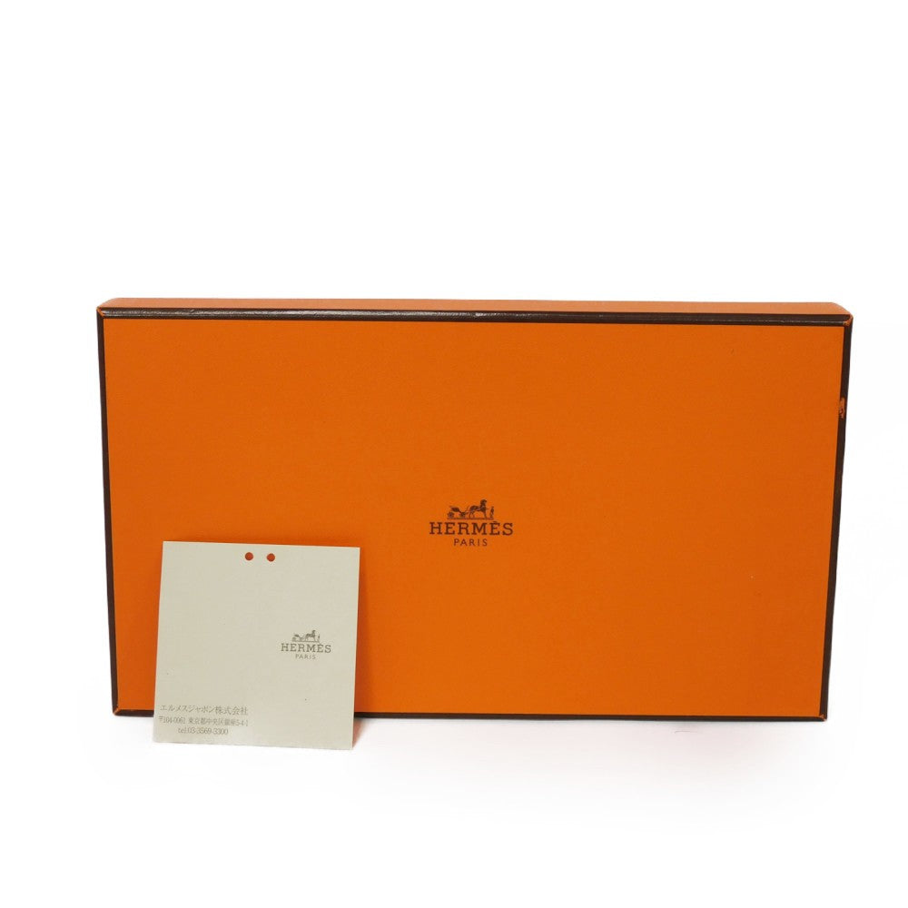 HERMES Long Wallet Purse Evercolor , Barenia New White Zip Around Giampaolopani Wild Azap Long Silk Inn Women Used