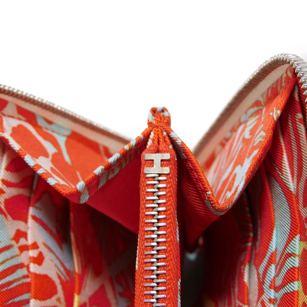 HERMES Long Wallet Purse Evercolor , Barenia New White Zip Around Giampaolopani Wild Azap Long Silk Inn Women Used