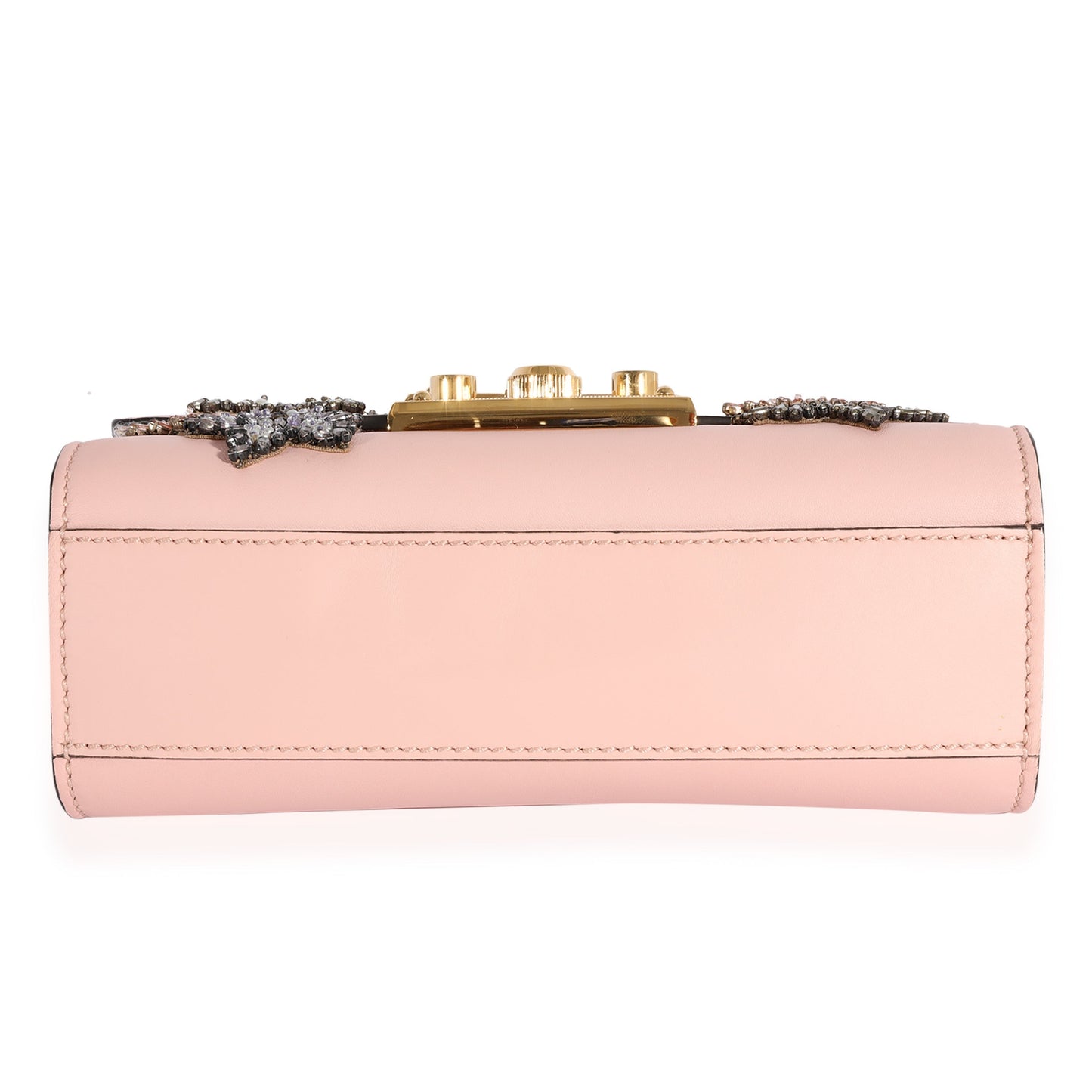GUCCI Crystal Star Pink Calfskin Small Padlock Bag