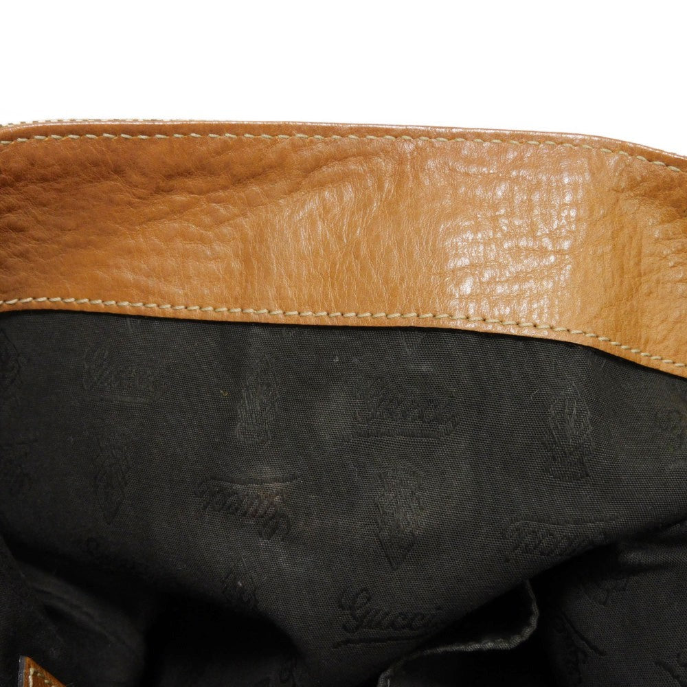 GUCCI Tote Bag 247237 GG canvas x calf leather beige Brown Bucket GG canvas Interlocking G tote Women Used