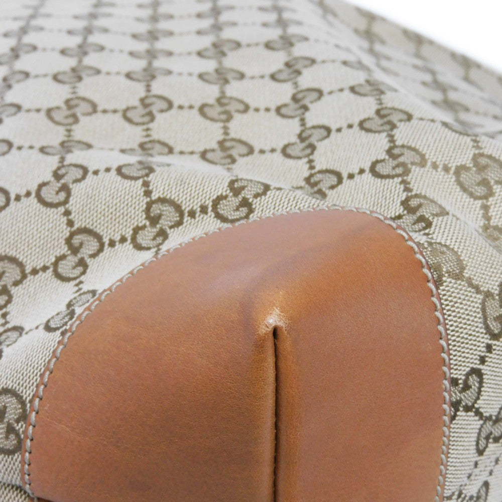 GUCCI Tote Bag 247237 GG canvas x calf leather beige Brown Bucket GG canvas Interlocking G tote Women Used