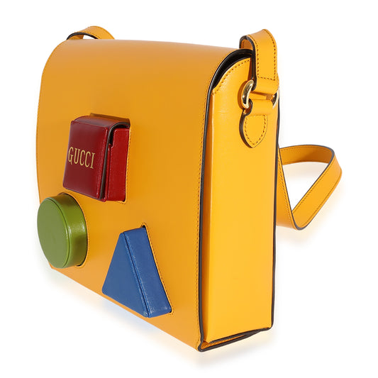 Gucci Yellow & Multicolor Leather Board Messenger Bag
