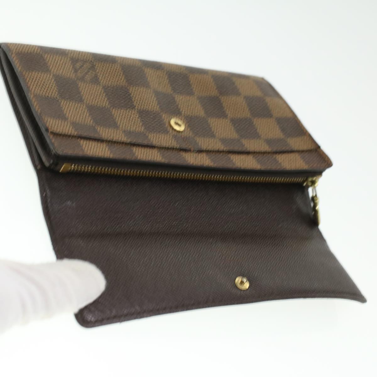 Louis Vuitton Brown Canvas Portefeuille Sarah wallet accessories