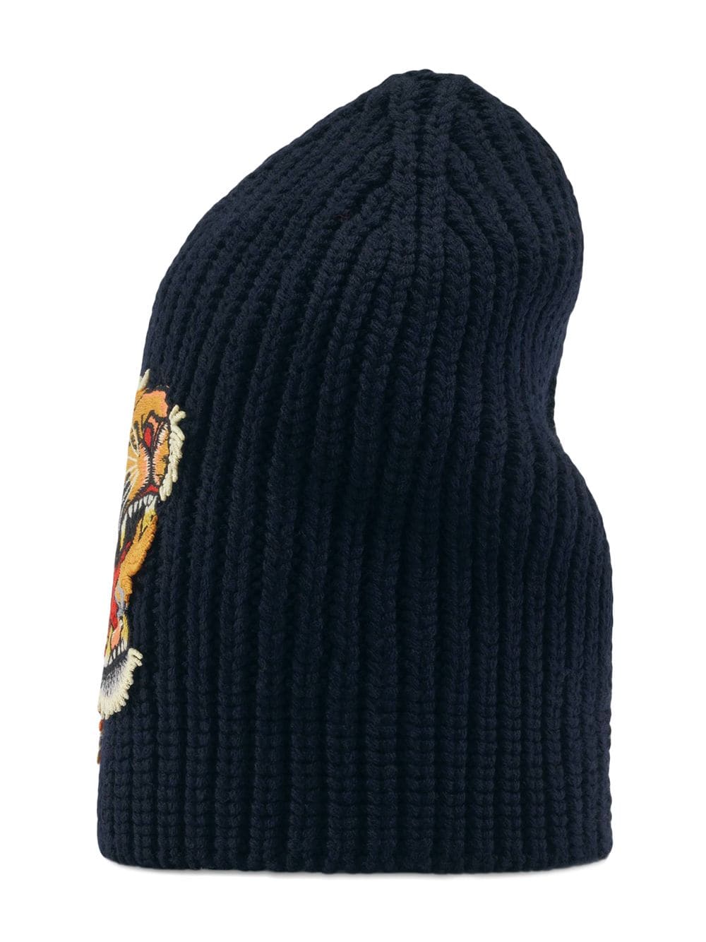 Gucci Tiger Embroidered Wool Hat in Midnight Blue