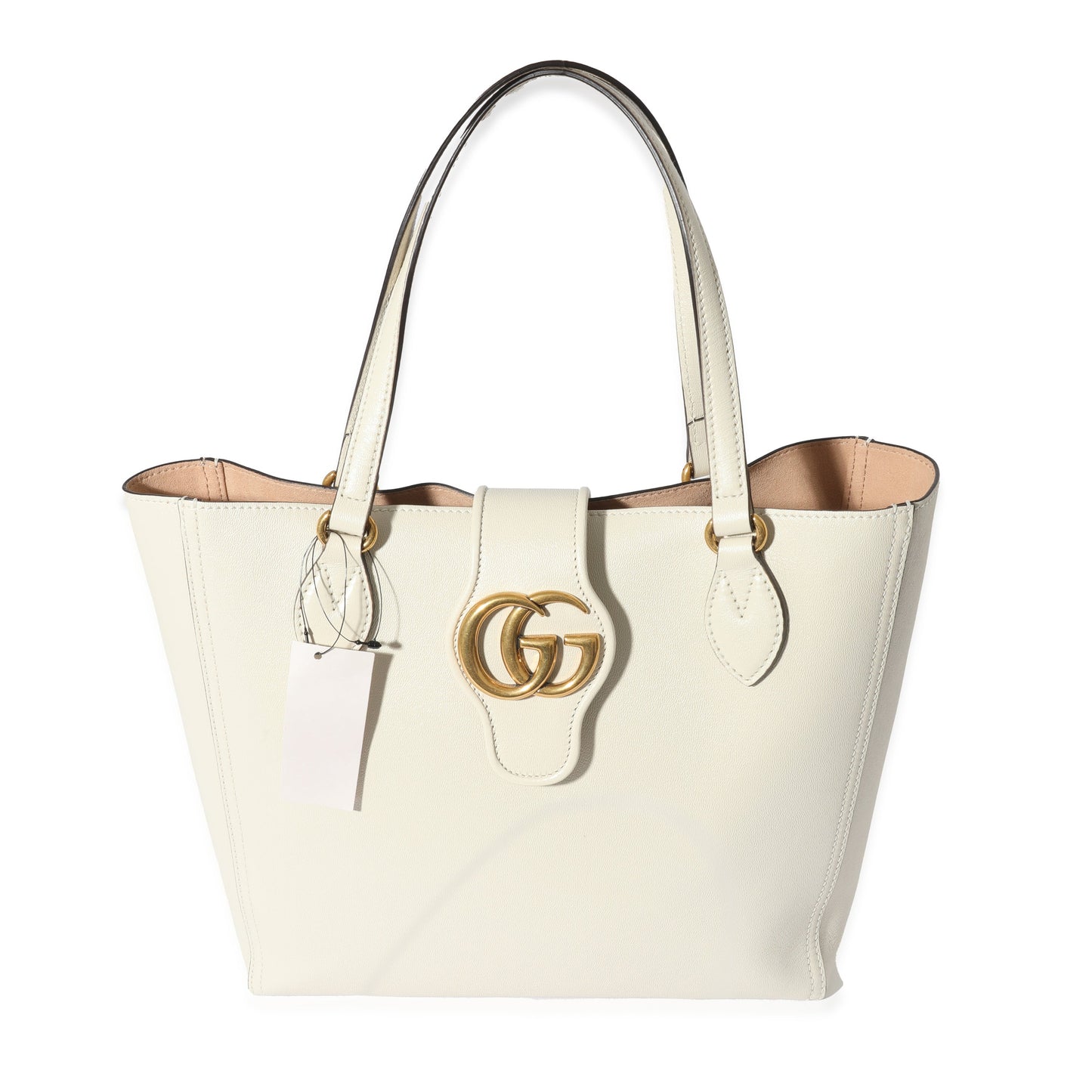 GUCCI White Leather New Sakai Small Dahlia Tote