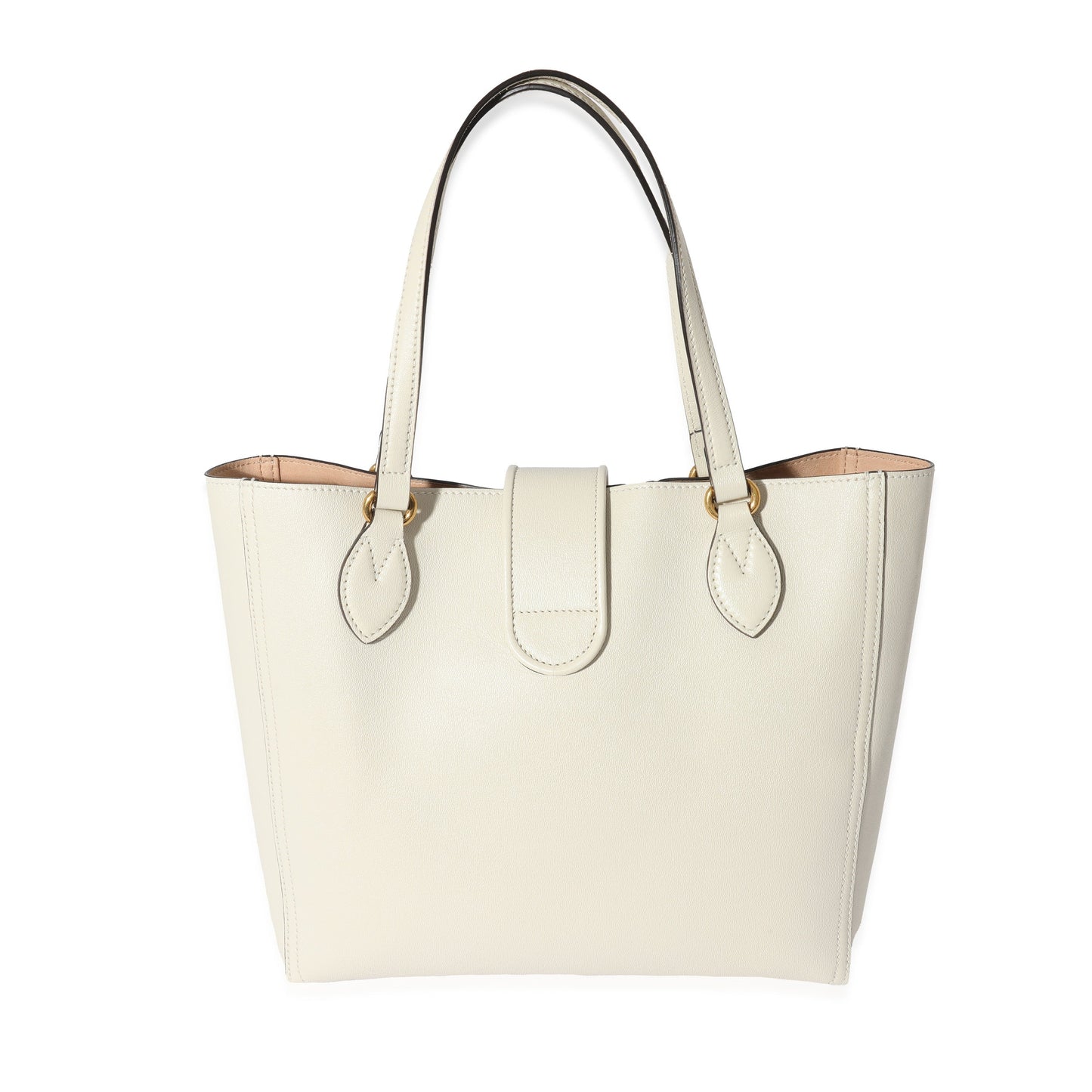GUCCI White Leather New Sakai Small Dahlia Tote