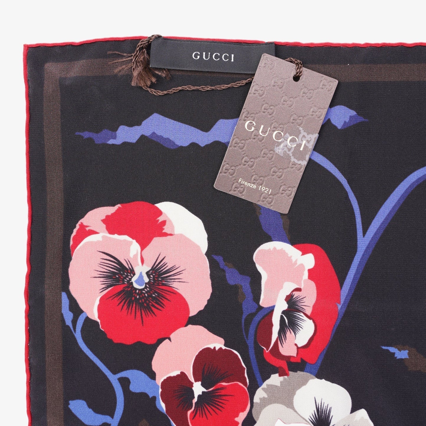 Gucci Womens Floral Scarf Black