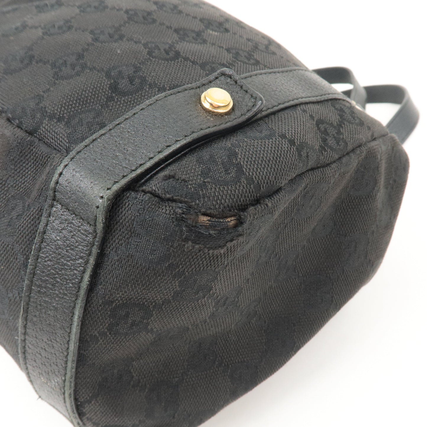 GUCCI Abbey GG Canvas Leather Tote Bag Shoulder Bag Black 130736