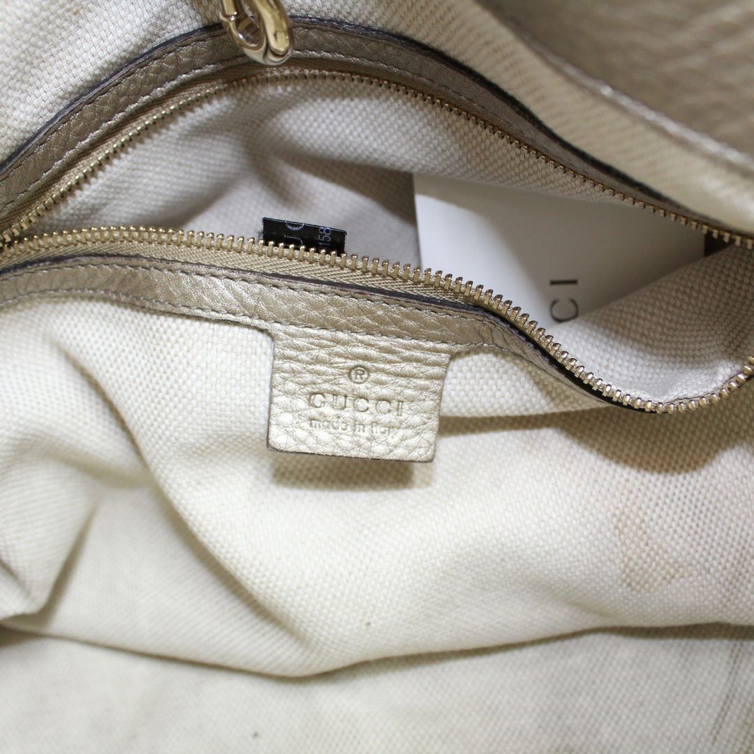 Gucci Pebbled Calfskin Medium Soho Chain Shoulder Bag